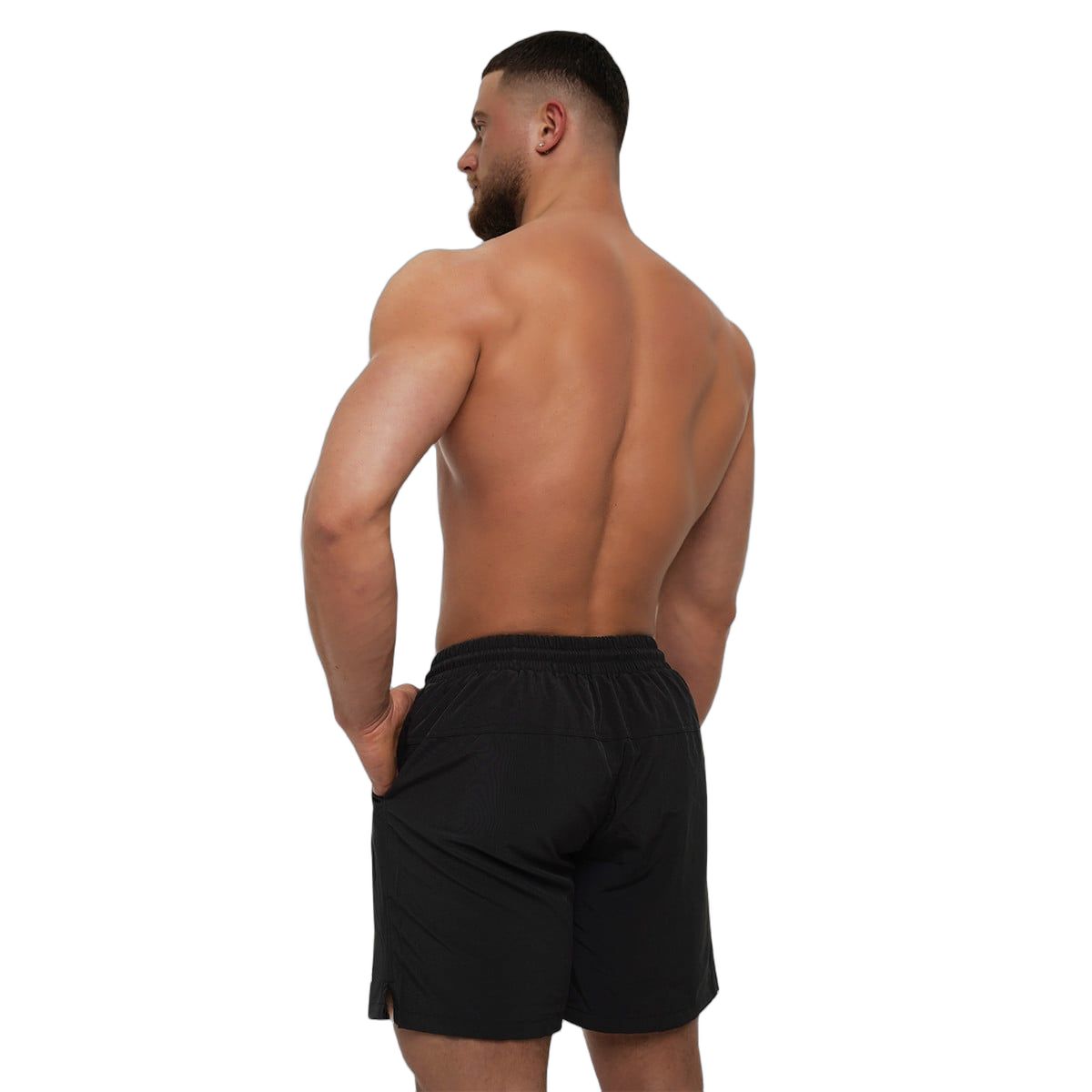 GymBeam Costume da bagno uomo con cordoncino e tasche Black