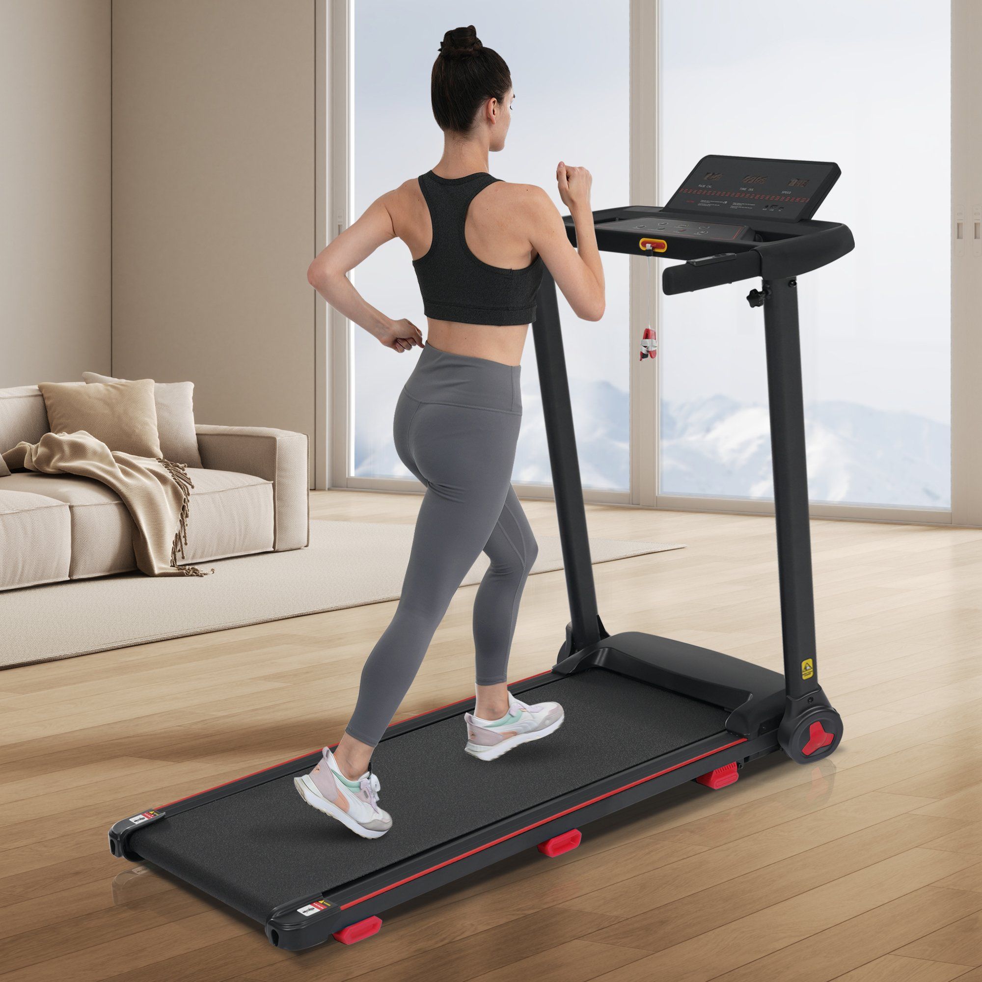 Tapis roulant pieghevole con inclinazione dell'8%, motore da 3.0 HP e velocità massima di 14 km/h