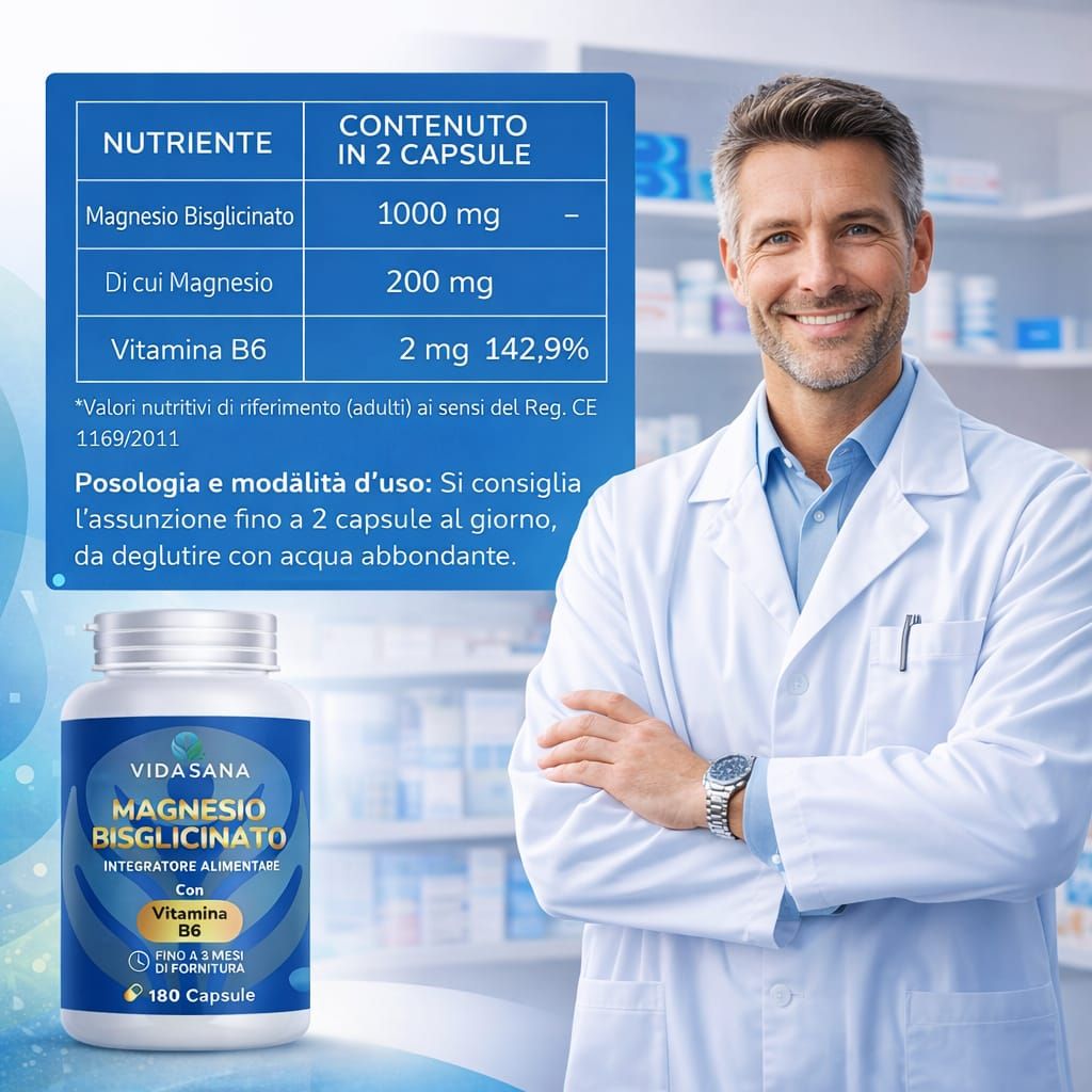 VIDASANA Magnesio Bisglicinato in Capsule con Vitamina B6