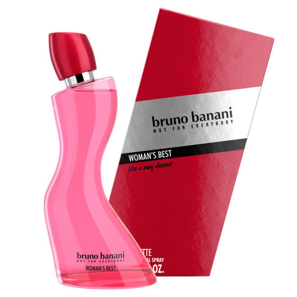 Flacone rosa e scatola. Flacone curvo con tappo rosso. Scatola con logo e nome del prodotto.