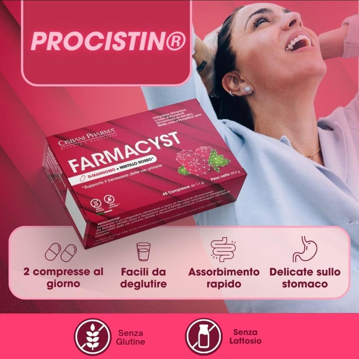 Cisbani Pharma Farmacyst compresse - Integratore per Vie Urinarie con D Mannosio