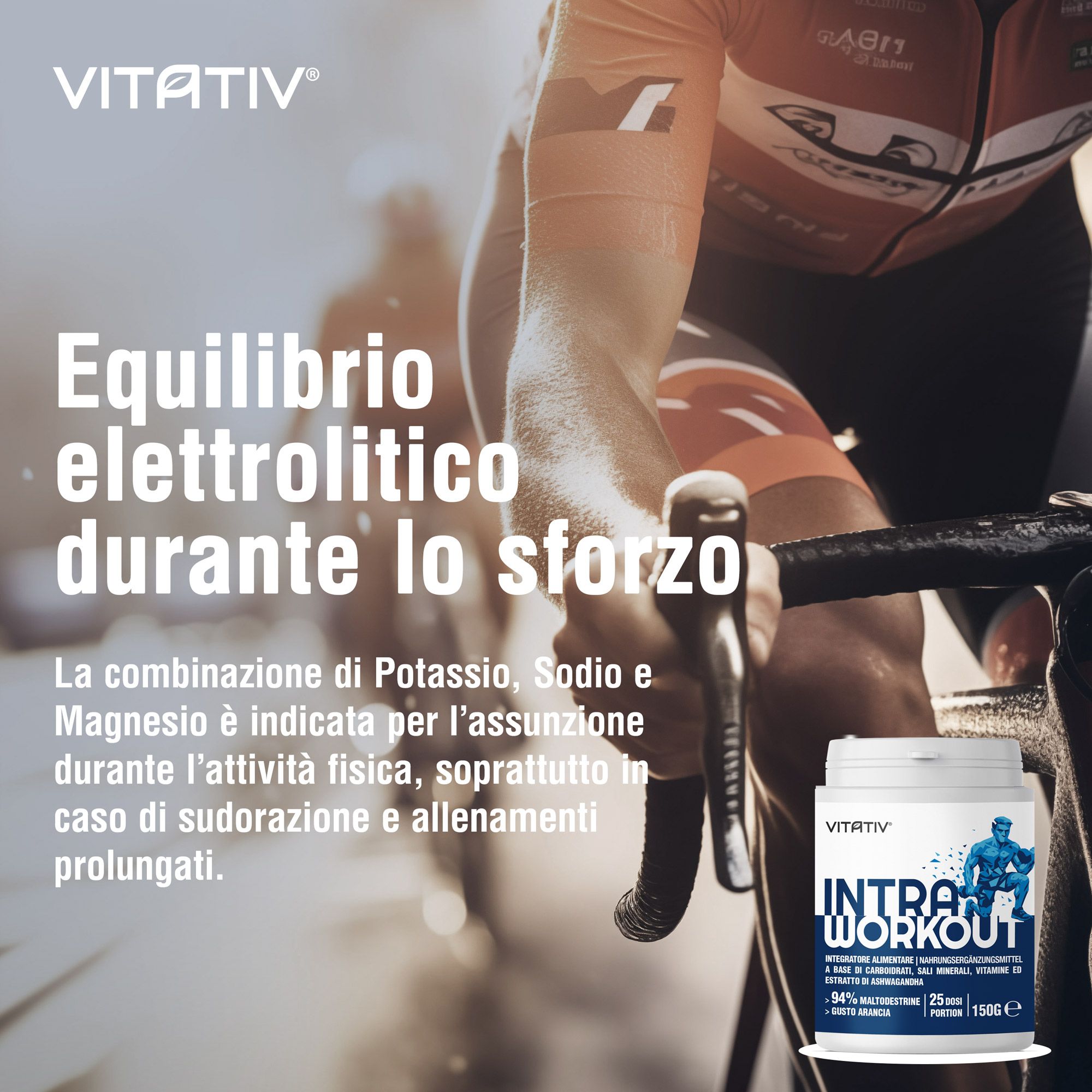 VITATIV® Intra Workout Uomo in Polvere con Maltodestrine, Ashwagandha, Minerali e Vitamine - 150 g