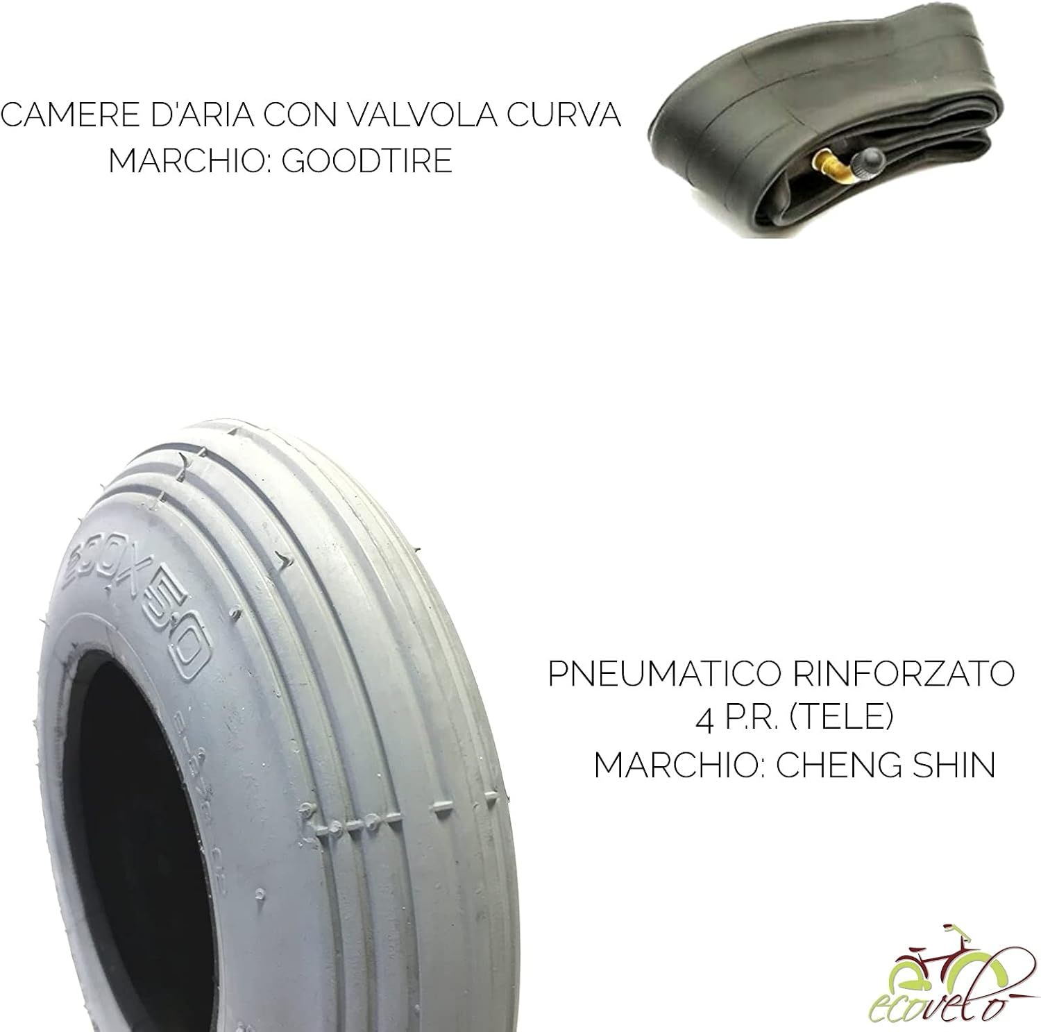 Camera d'aria con valvola curva, marchio: Goodtire.
