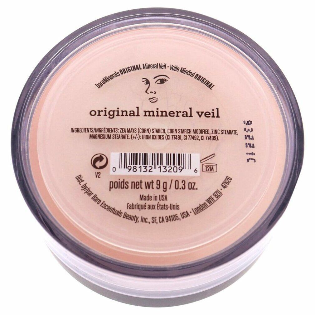 Barattolo di polvere libera. Scritta: original mineral veil. Ingredienti e peso 9 g / 0.3 oz.