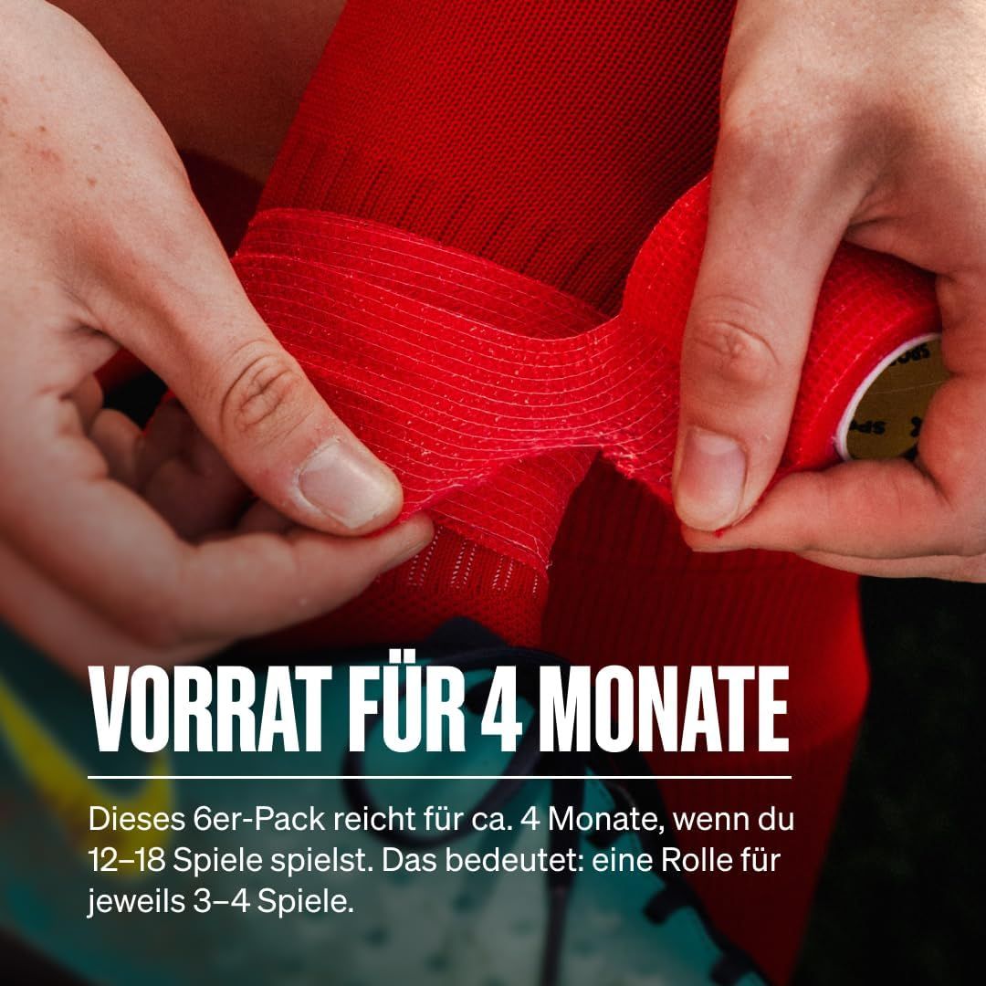 SPORTTAPE Bendaggio Autoadesivo - 5 cm x 4,5 m Rosso