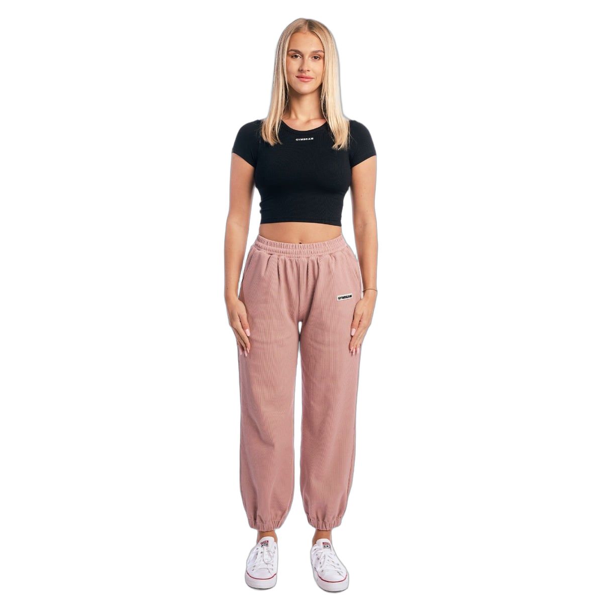 GymBeam T-shirt donna cropped Aura slim a manica corta Black
