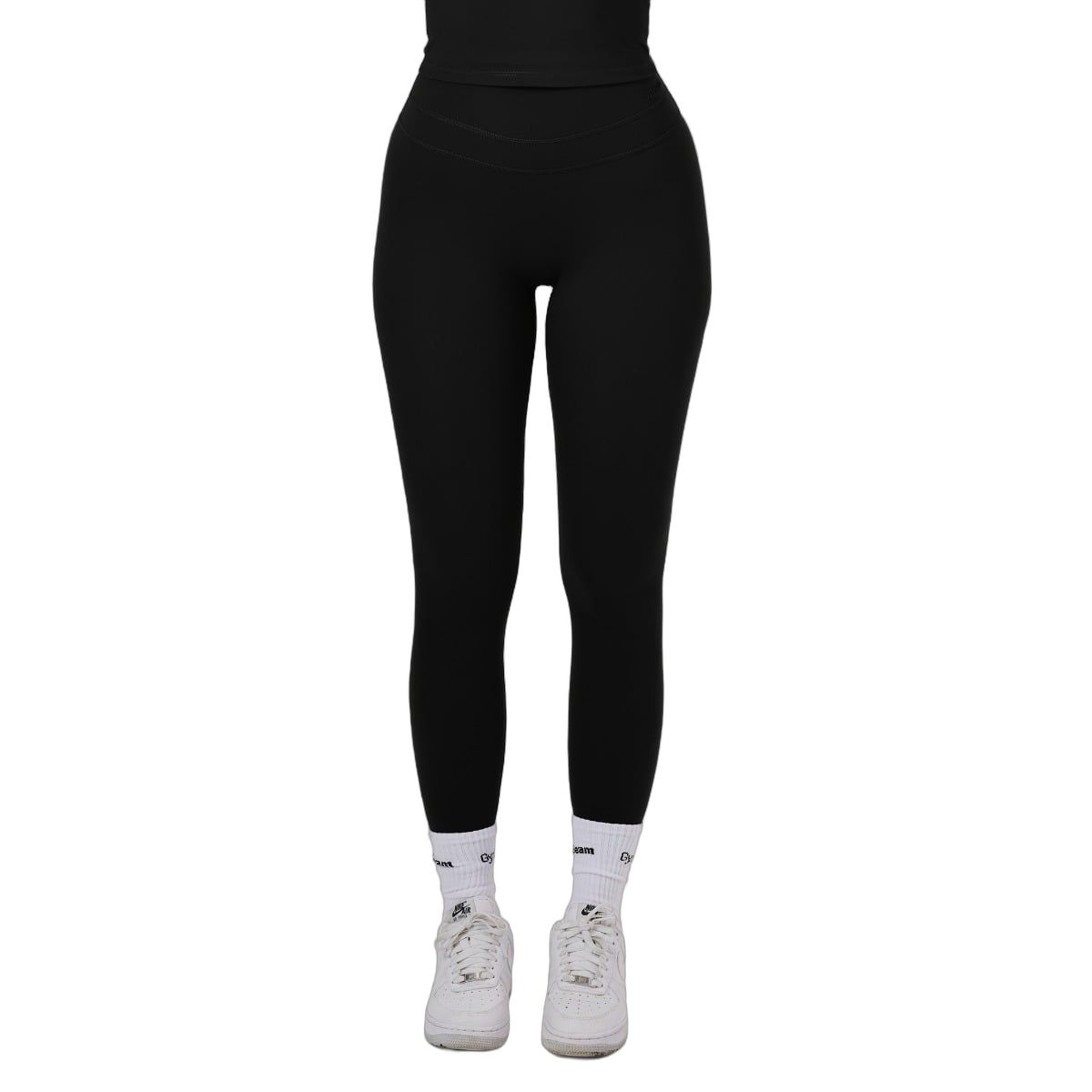 GymBeam Leggings donna NEO a vita alta Black senza tasche