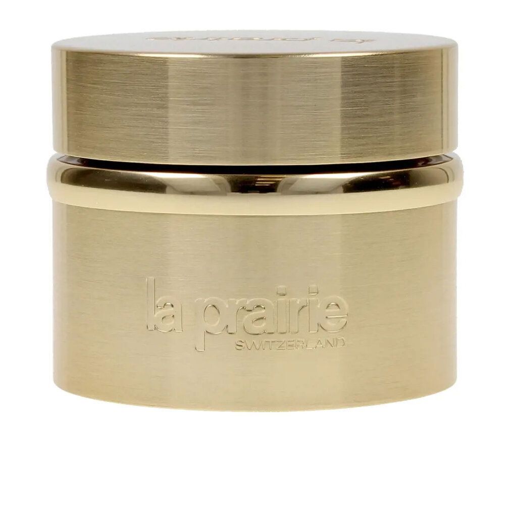 Vaso dorato con coperchio. Inciso: La Prairie, Svizzera. Forma cilindrica, superficie liscia.