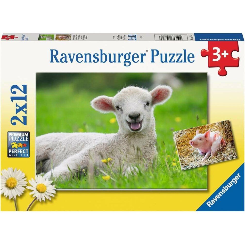 Puzzle della fattoria ravensburger 2x12 pezzi