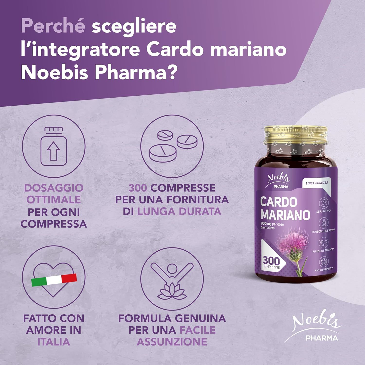 Noebis Pharma Cardo Mariano con Silimarina - Fegato e Digestione
