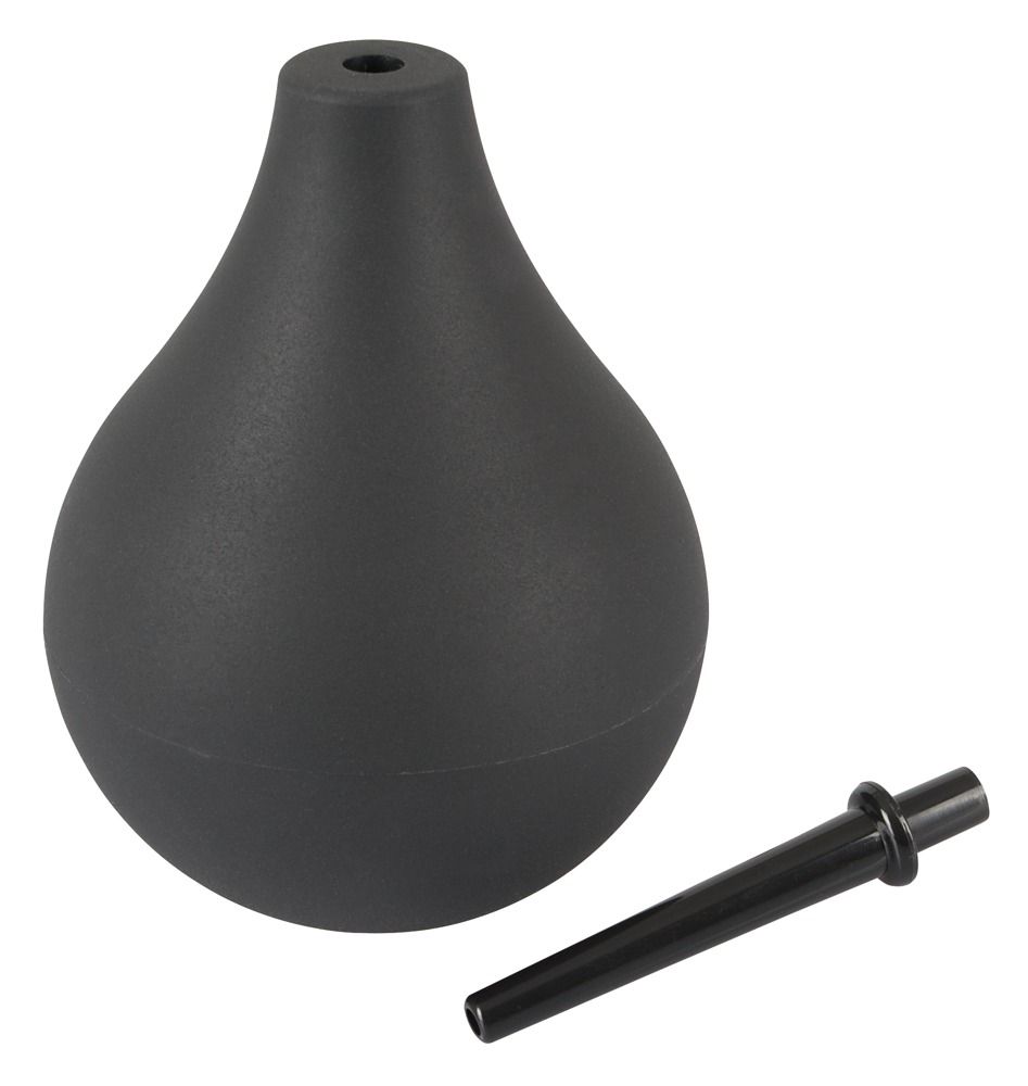 Irrigatore nero e bocchino nero separato. Entrambi in silicone.