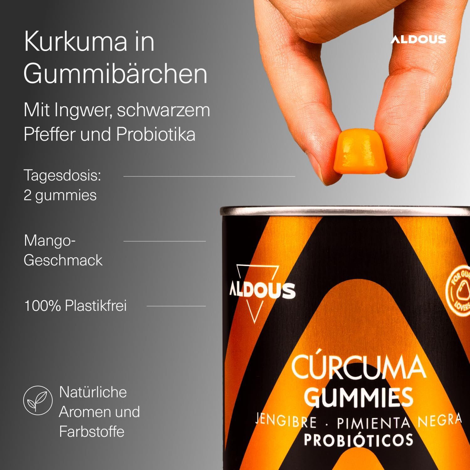 Aldous Caramelle Gommose alla Curcuma con Zenzero
