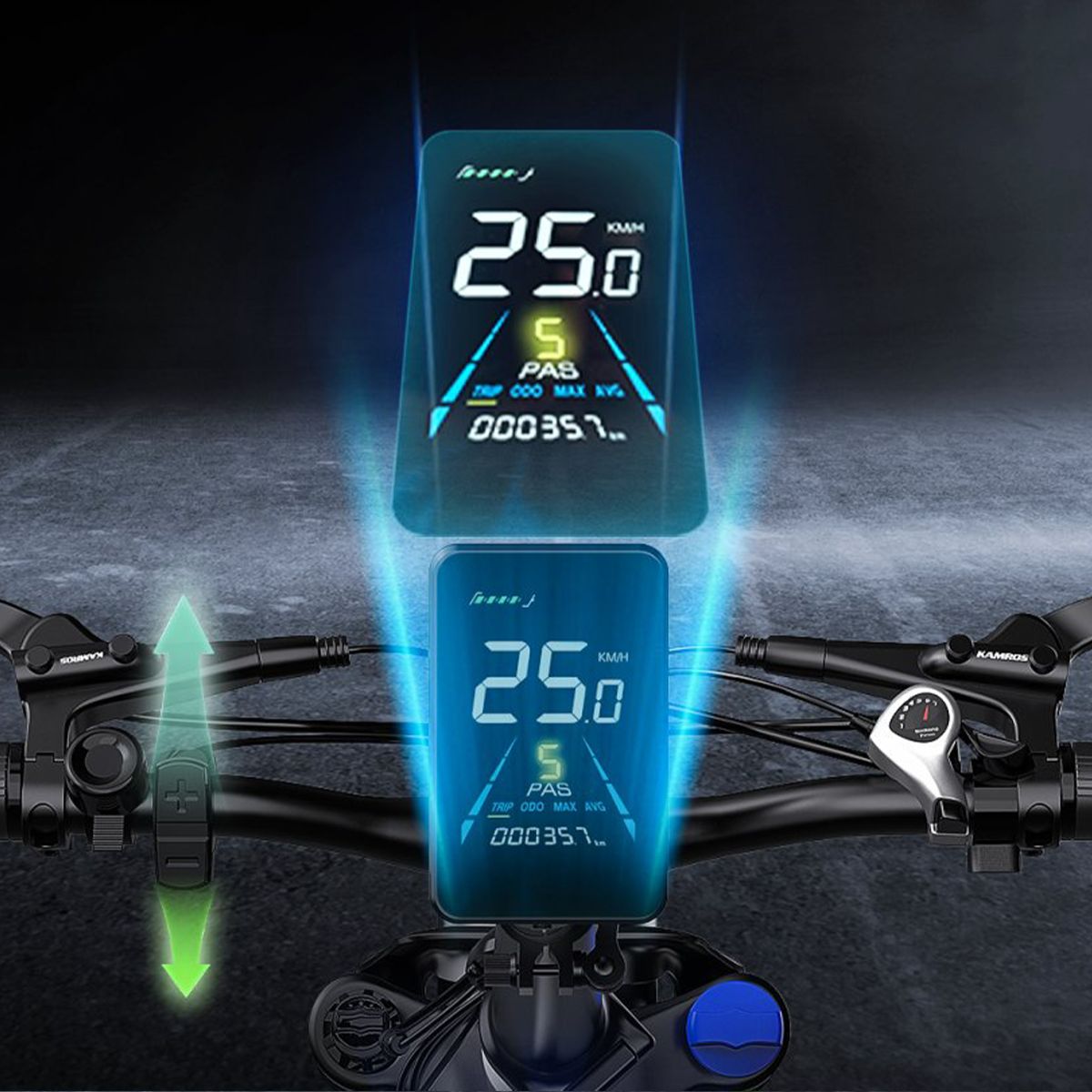 Display e-bike con indicatore di velocità, PAB, MAX, KVS e chilometraggio. Marchio TTGO, modello F6.