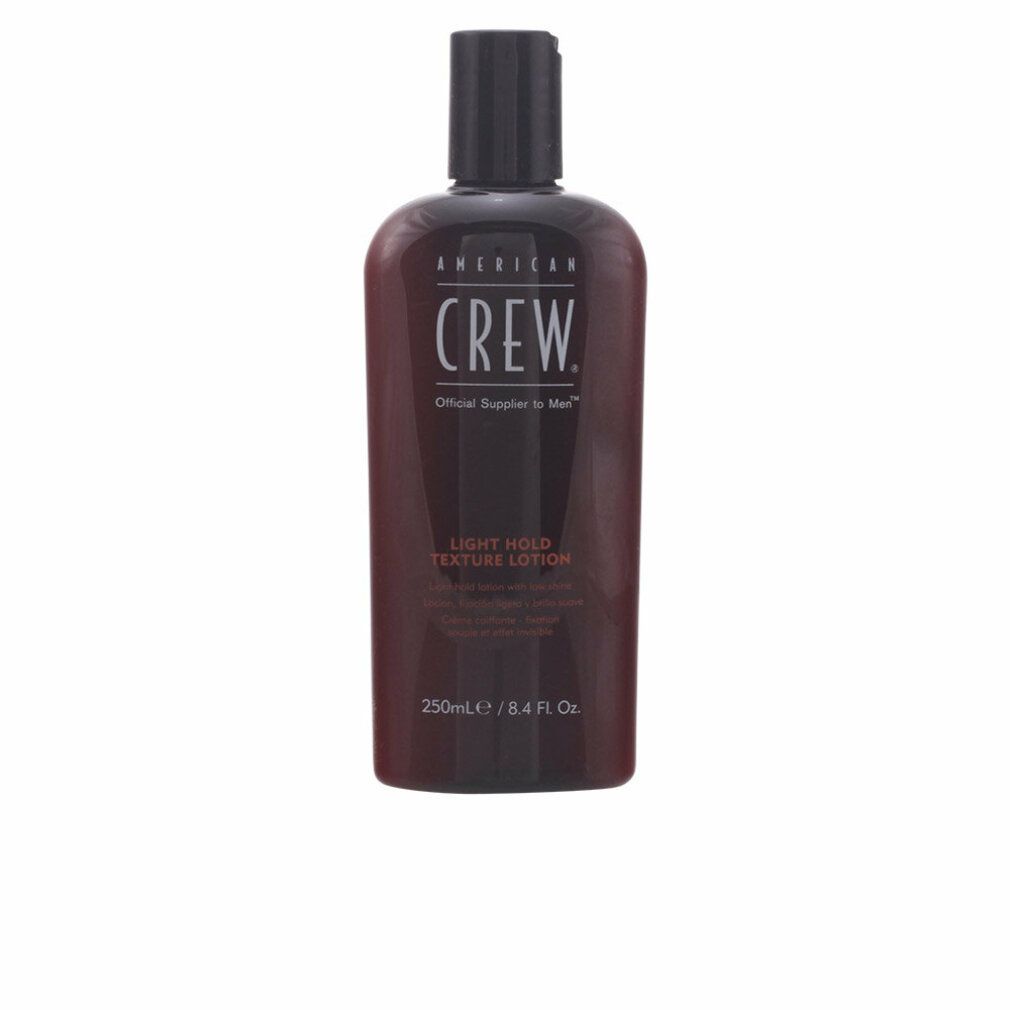 American Crew Classic Light Hold Texture Lotion in bottiglia marrone con tappo nero.