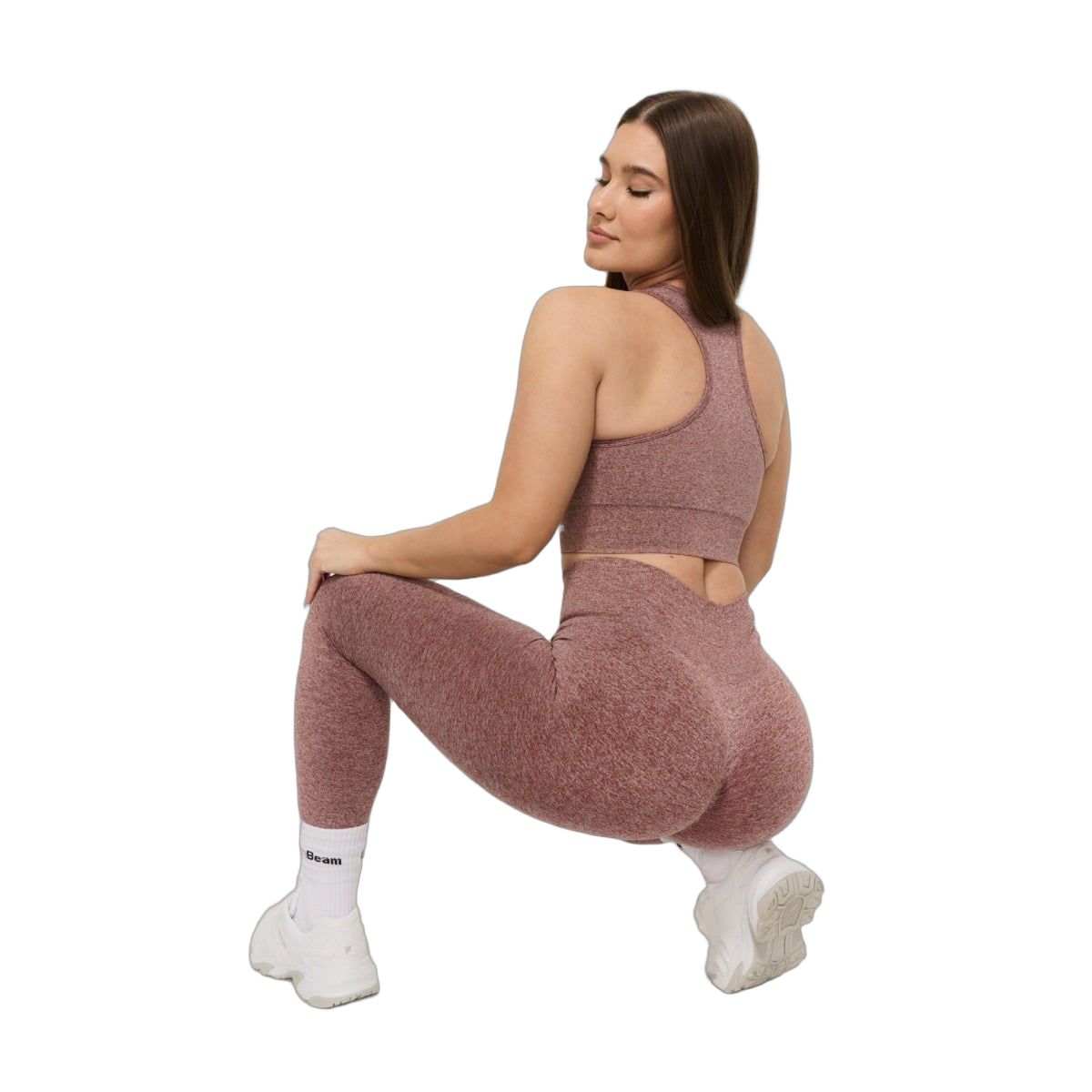 GymBeam Leggings donna FLO a vita alta senza cuciture Mauve
