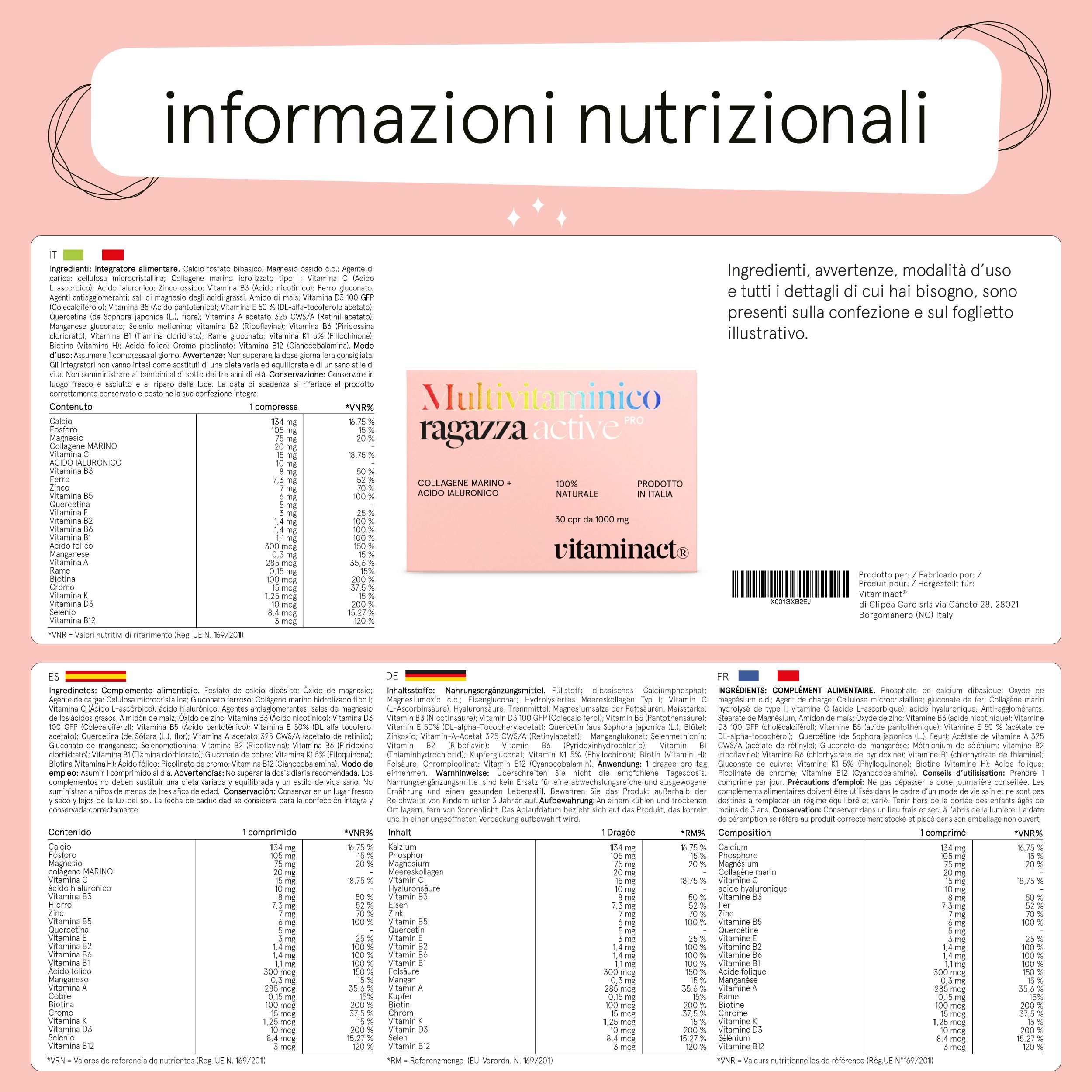 Vitaminact - Multivitaminico Ragazza Active pro