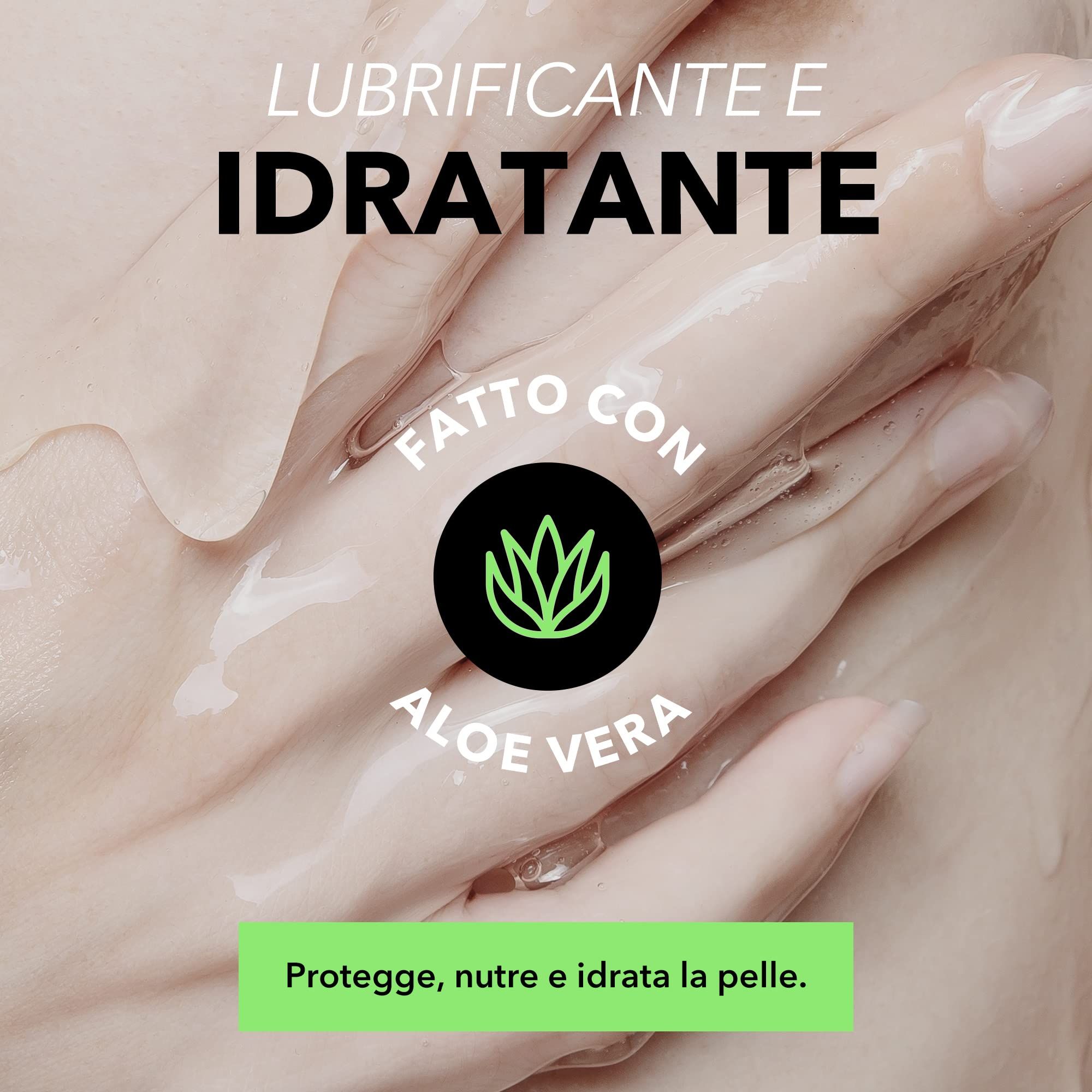 Mani con gel lubrificante, arricchito con aloe vera, protegge e idrata.