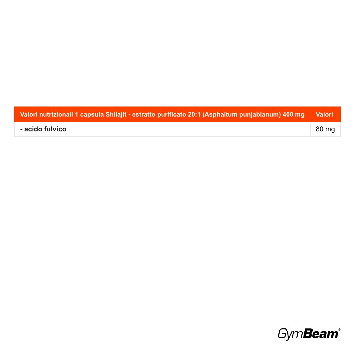 GymBeam Shilajit resina di montagna 20% acido fulvico