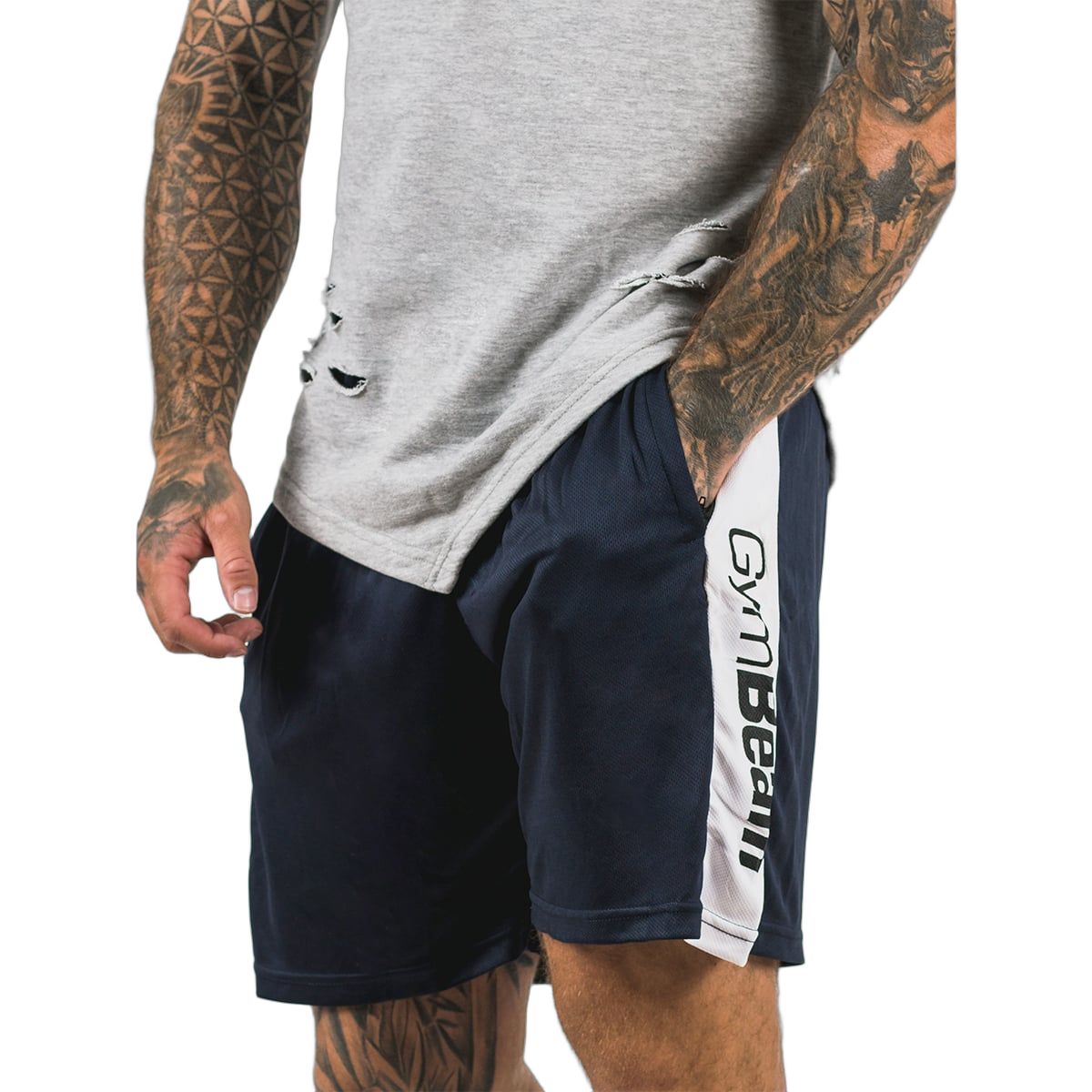 GymBeam Pantaloncini uomo regular Vertical blu navy