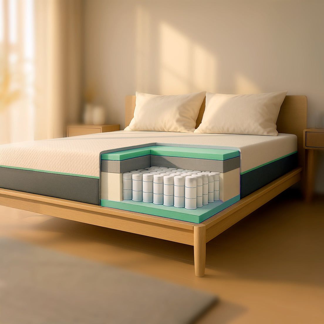 The White Stone Materasso 160x190 Molle e Memory Foam Alto 25 cm