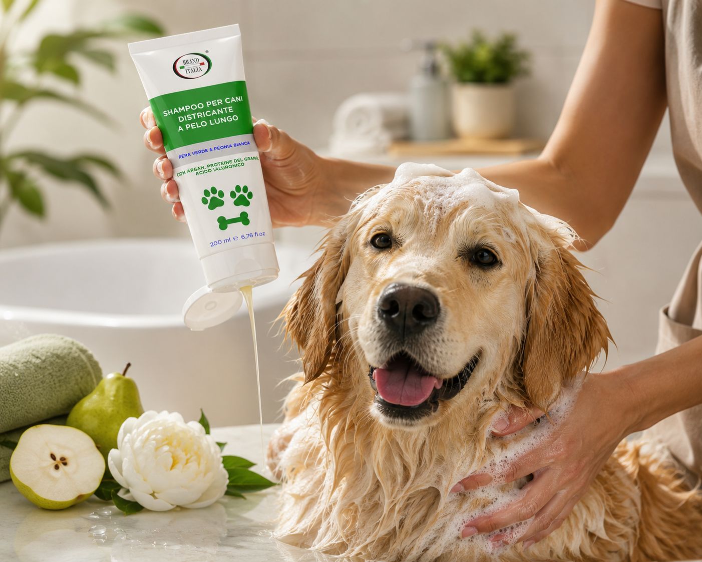 BRAND ITALIA - Shampoo Districante per Cani a Pelo Lungo
