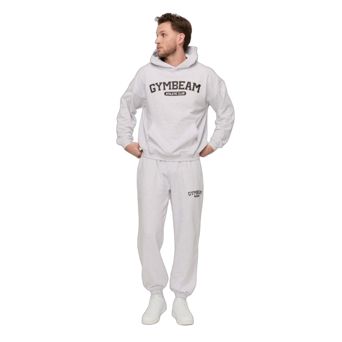 GymBeam Pantaloni sportivi uomo oversize con tasche Varsity grigio