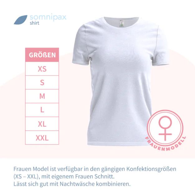 T-shirt bianco, modello donna. Taglie: XS-XXL. Simbolo femminile.