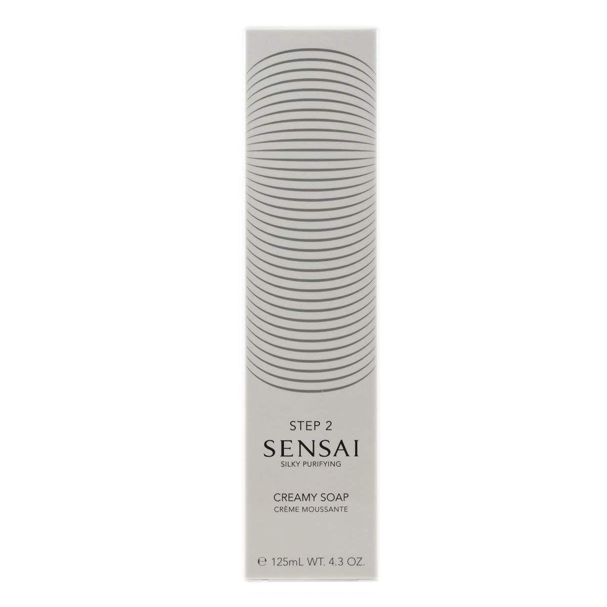 Scatola con scritta: Step 2, Sensai, Creamy Soap. In basso: 125ml WT. 4.3 OZ.