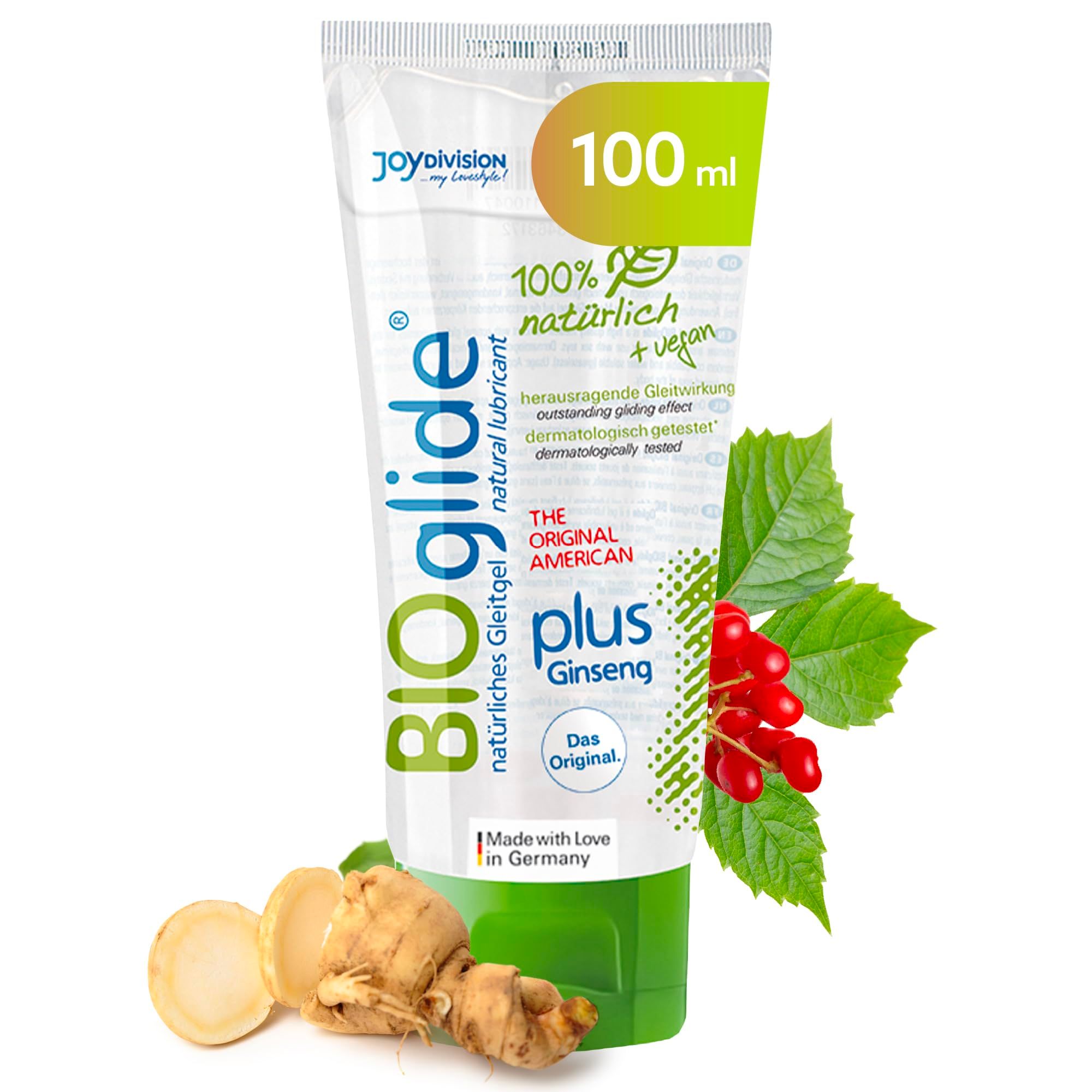 Tubo di lubrificante Joydivision Bio-Glide, 100% naturale, vegano, CO2 neutro.