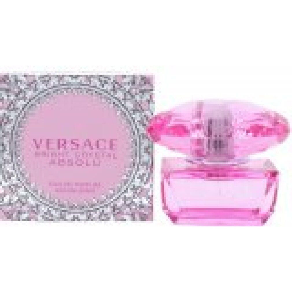 Flacone e confezione rosa. Scritta: VERSACE BRIGHT CRYSTAL ABSOLU.