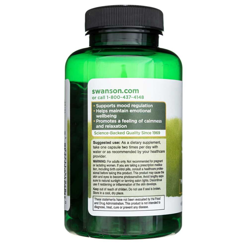 Retro della capsula verde: SWANSON.com, info uso, avvertenze.
