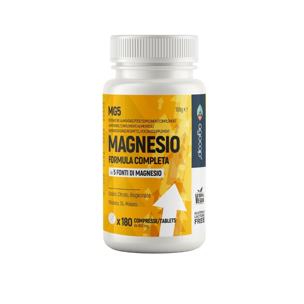 Magnesio da 5 fonti, integratore alimentare per energia e benessere muscolare