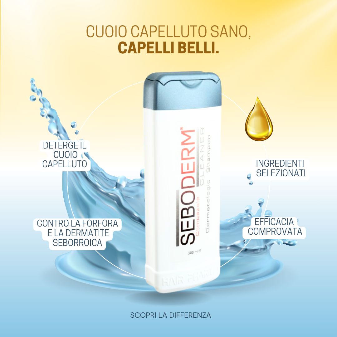 Mano versa Seboderm Cleaner Shampoo, per risultati visibili.