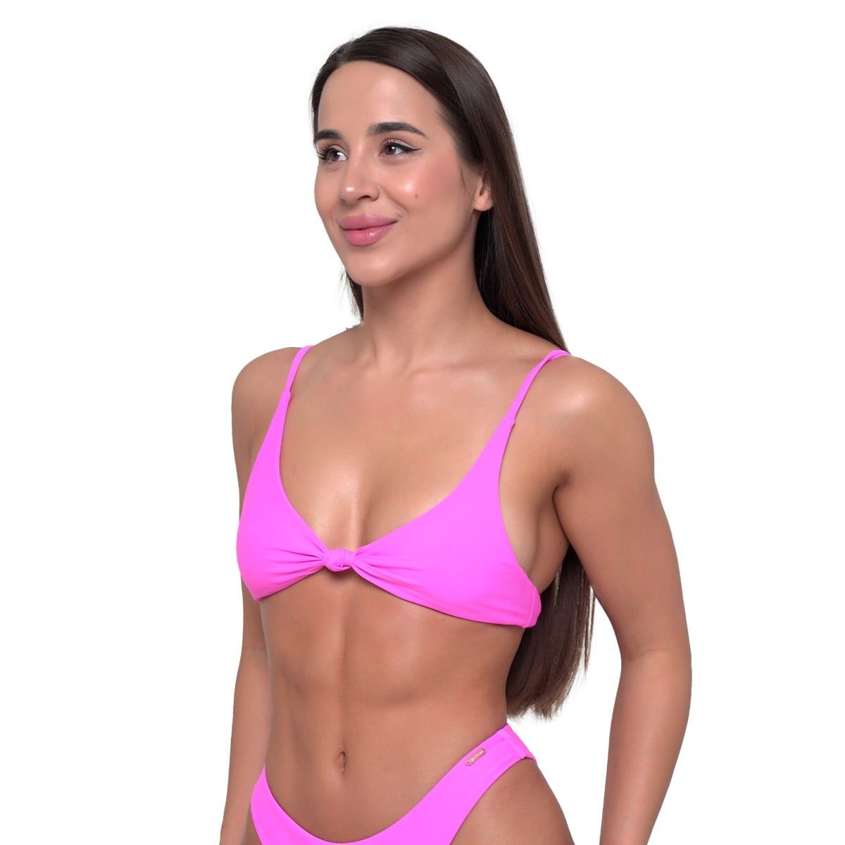 GymBeam Top costume da bagno donna CURACAO Pink con dettaglio annodato