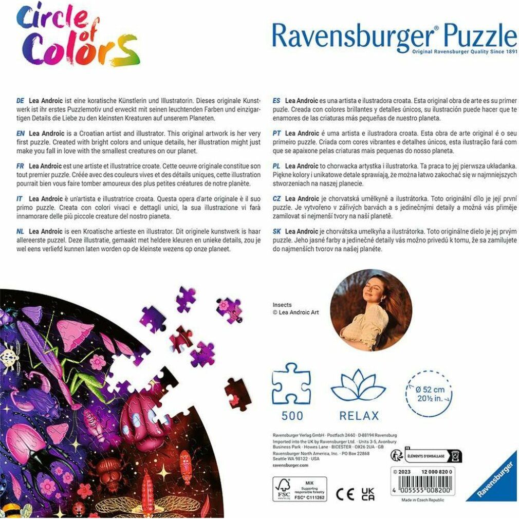 Puzzle da 500 Pezzi - Circle of Colors: Insetti