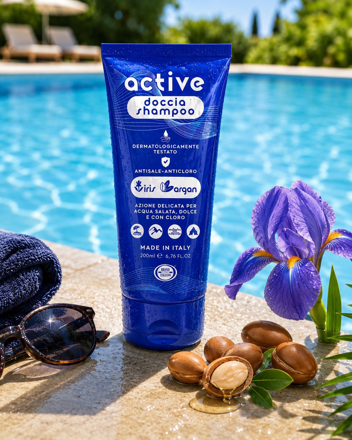 BRAND ITALIA - Doccia Shampoo Anti Sale e Anti Cloro  IRIS & ARGAN