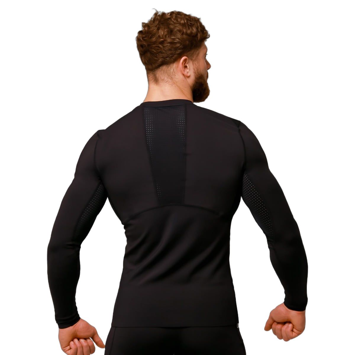GymBeam T-shirt uomo slim a maniche lunghe compressione media Black