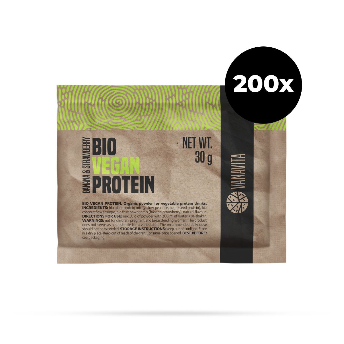 GymBeam Vanavita Proteine Vegane BIO biologiche, Banana - Fragola