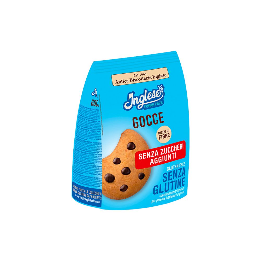 Biscotti Gocce Senza Zucchero e Senza Glutine - Inglese