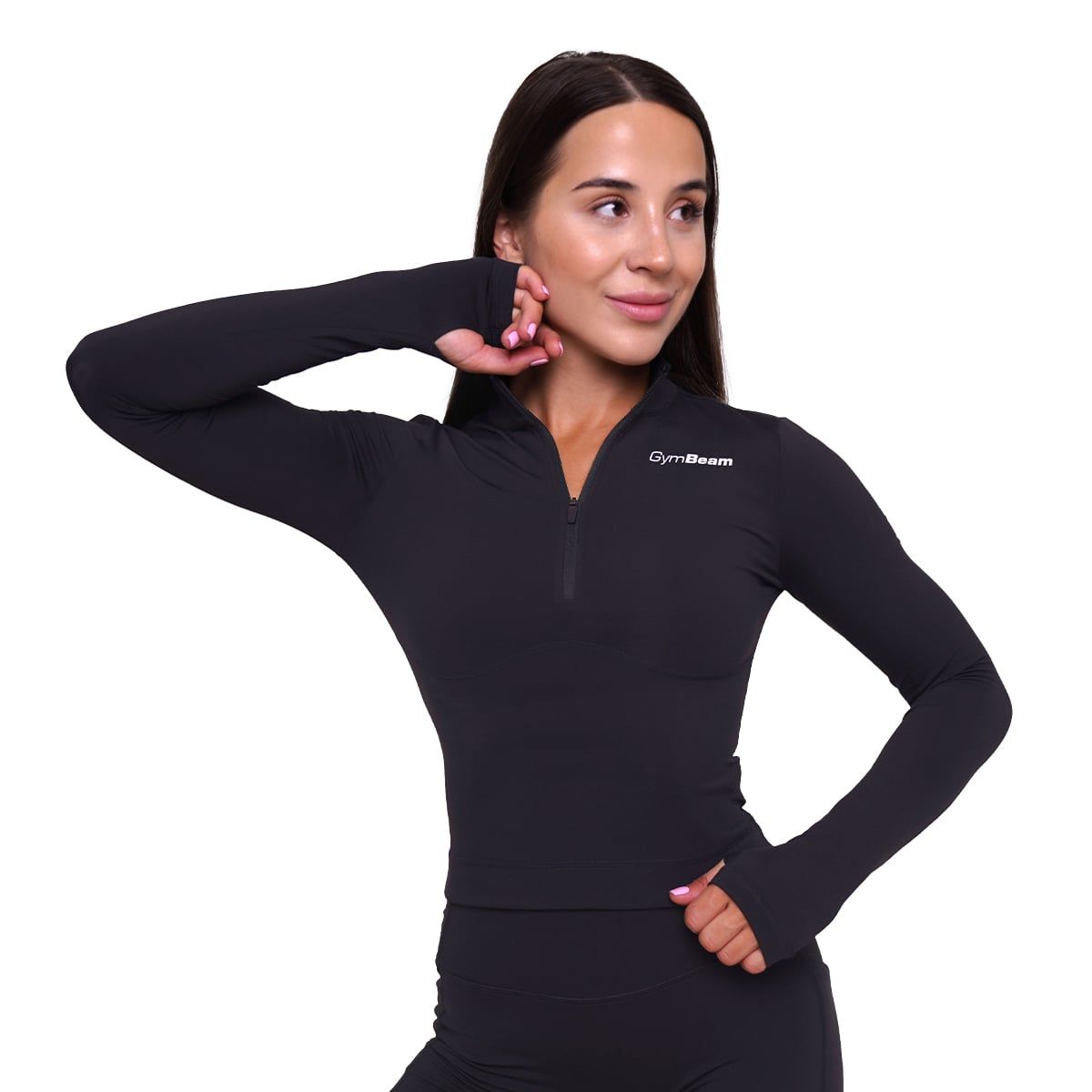 GymBeam Top donna Ignite cropped slim nero