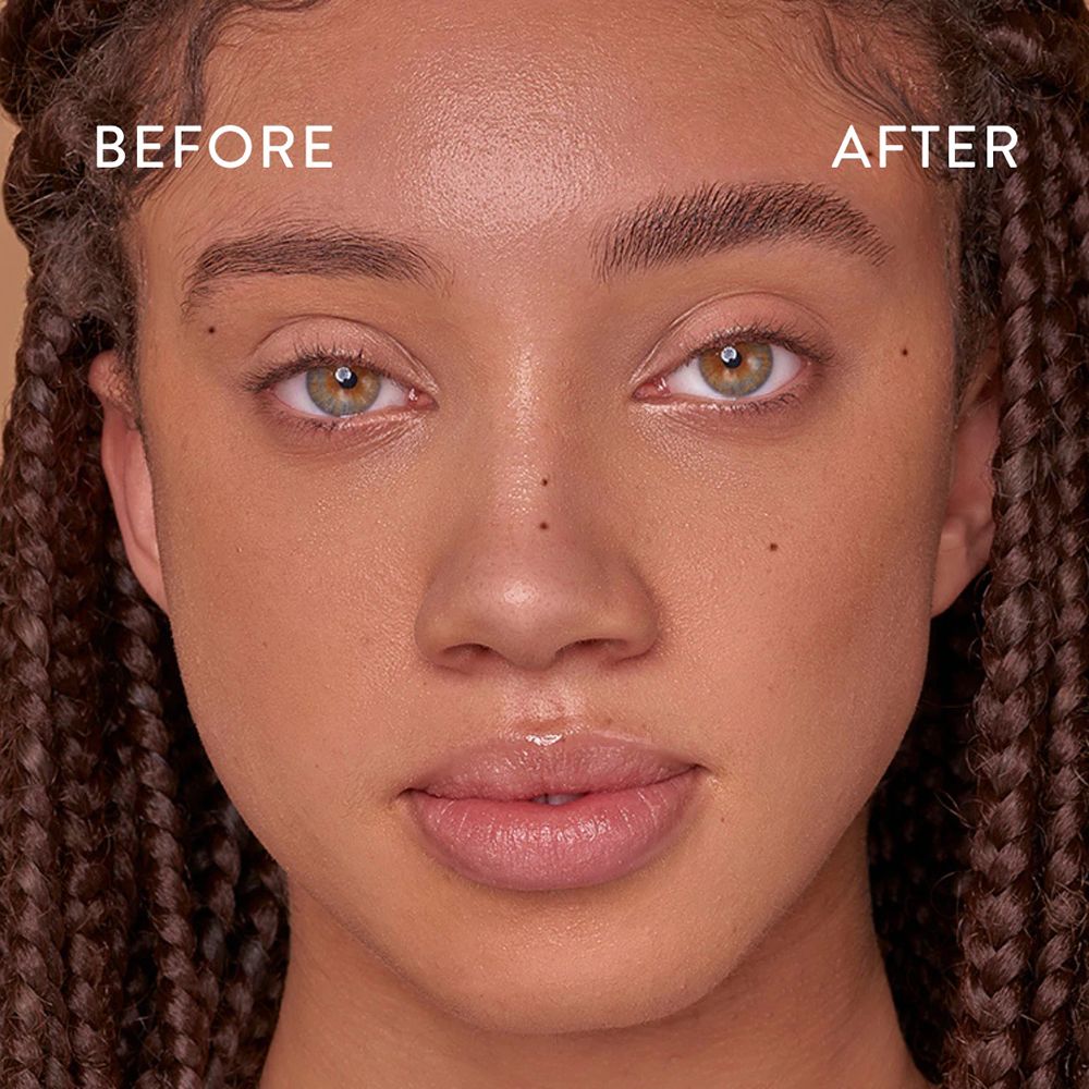 Volto di donna con sopracciglia. Testo: PRIMA e DOPO.