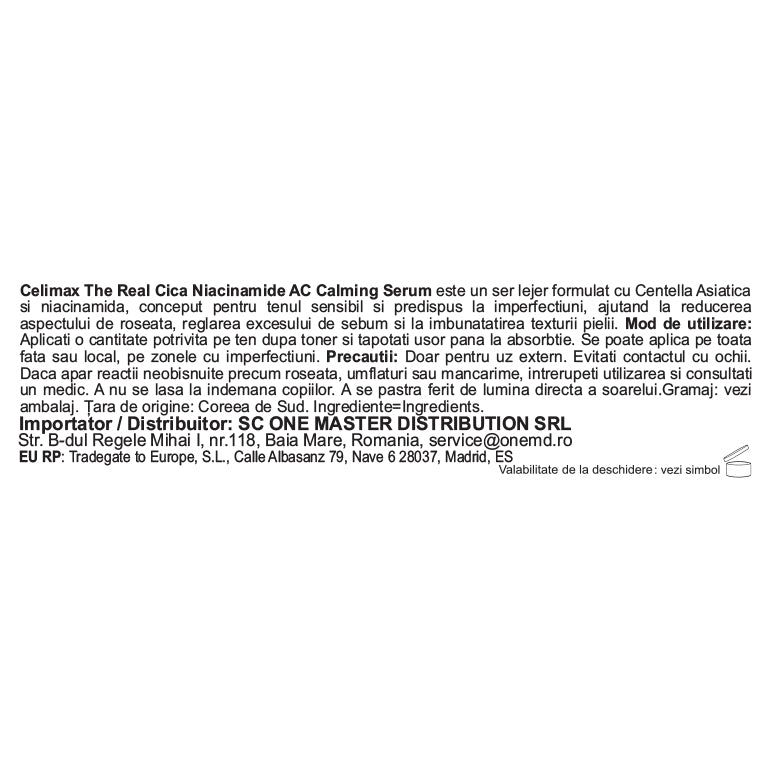 CELIMAX The Real Cica Niacinamide AC – siero in fiala lenitivo per pelli impure