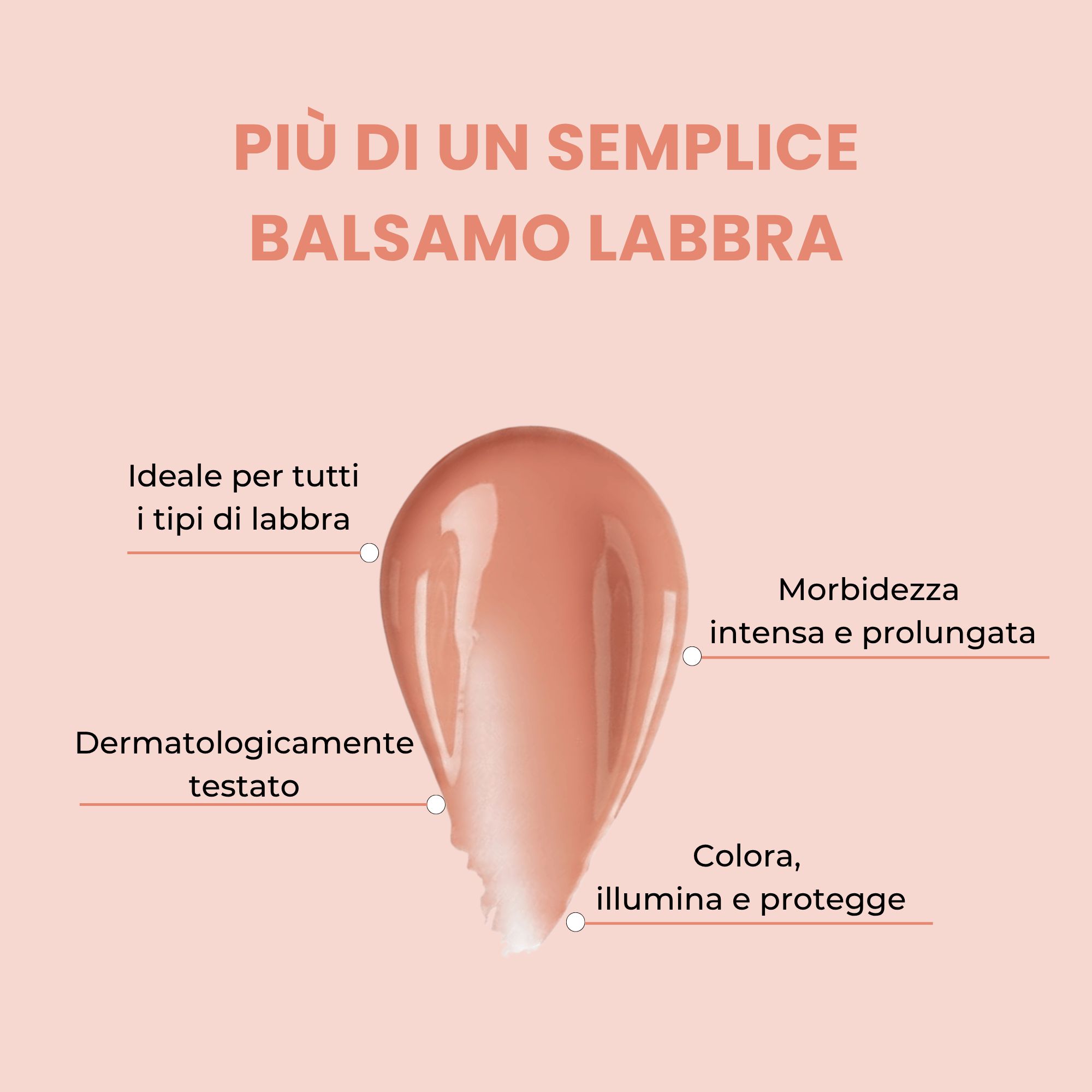 Balsamo labbra Natur Unique color nude. Texture luminosa che idrata e valorizza le labbra.