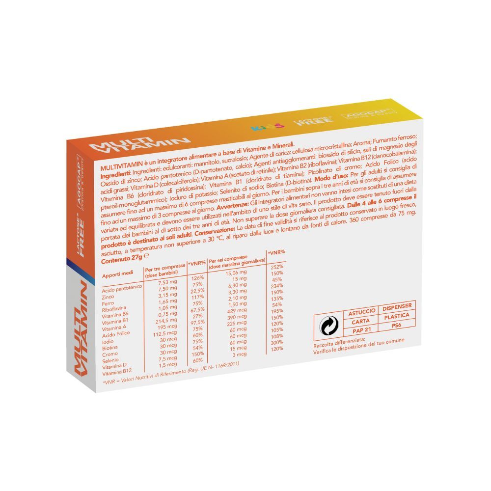 agocap - Multivitaminico Completo per bambini e adulti compresse masticabili