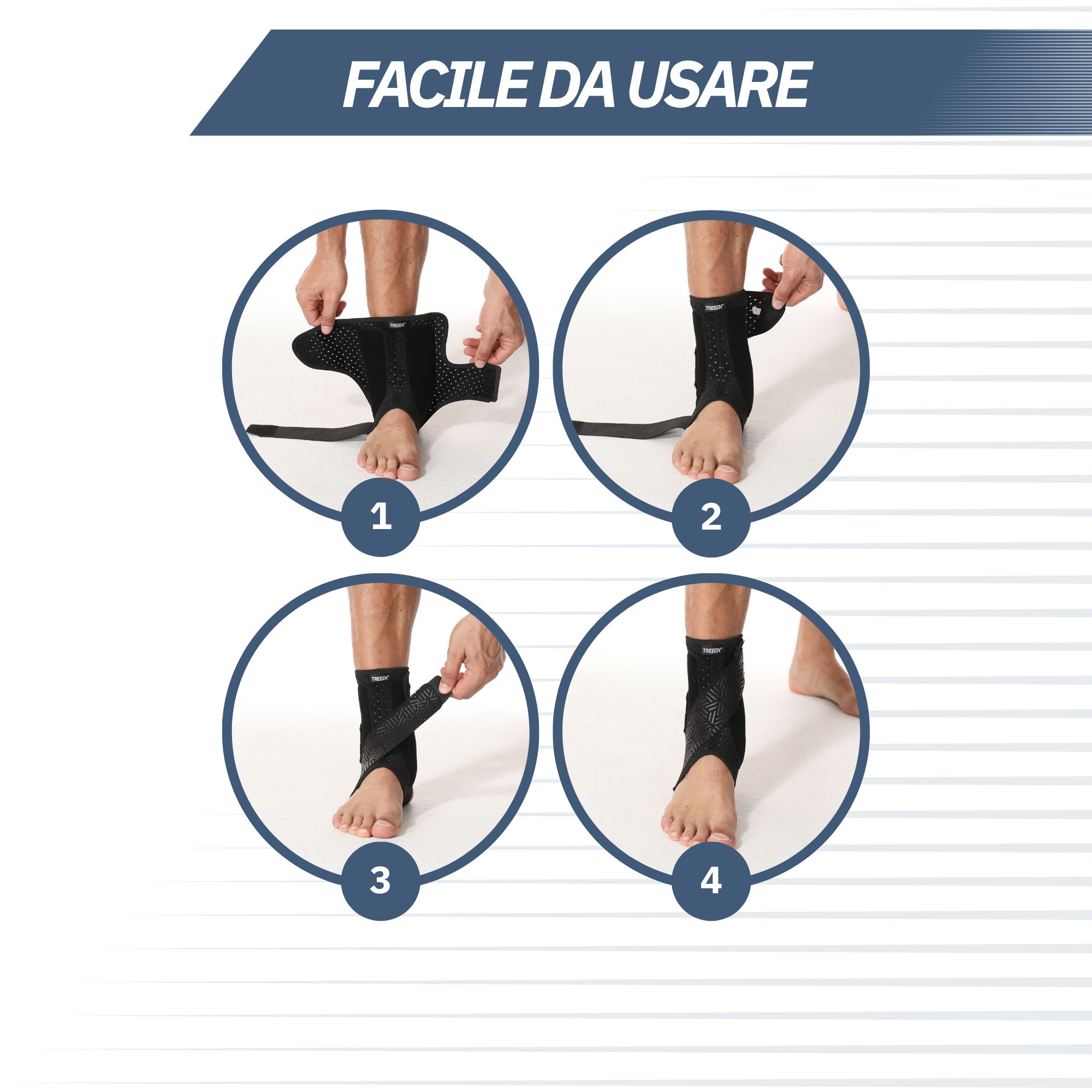Cavigliera nera con tallone rinforzato e cuciture robuste.