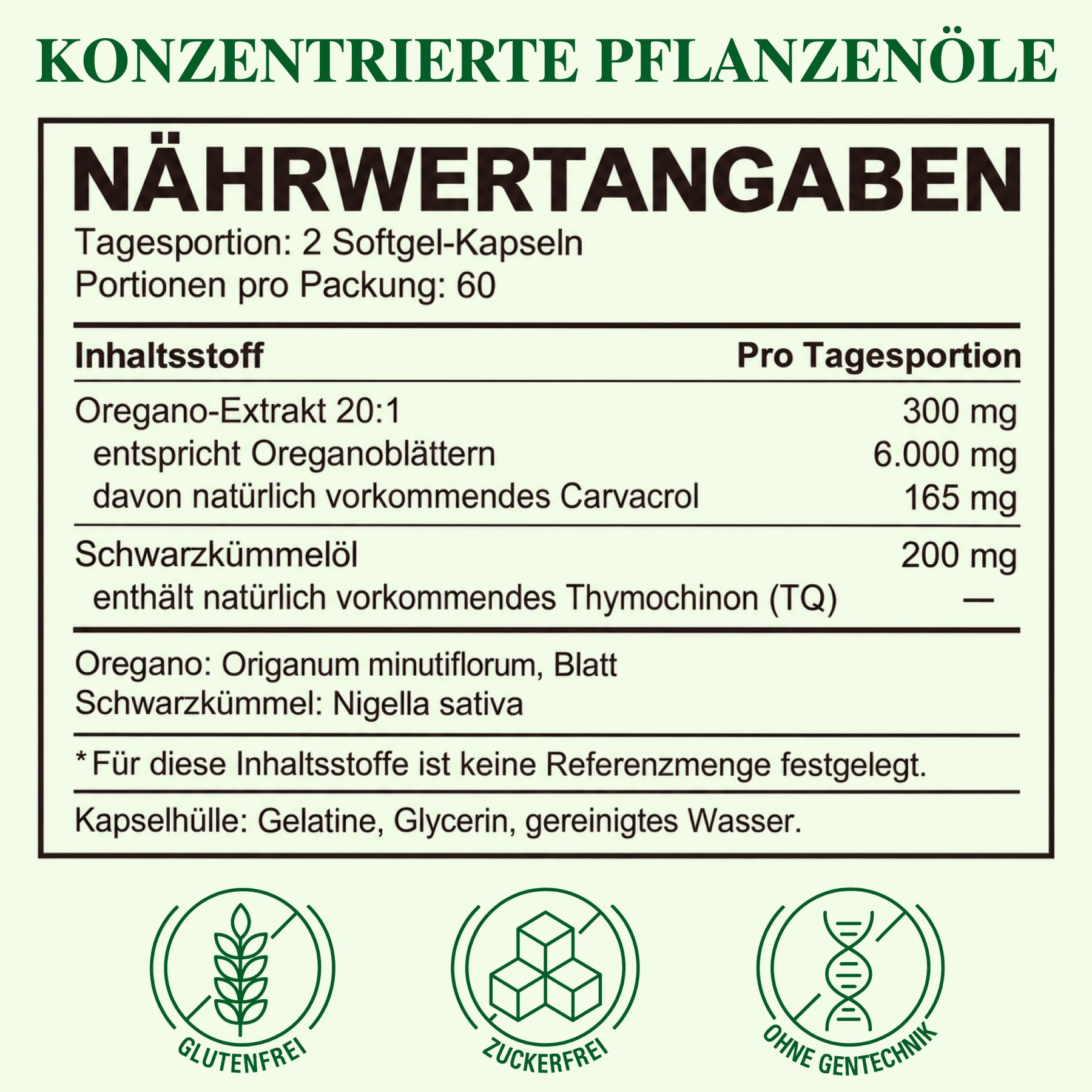 P-beauty Olio di origano selvatico 6000 mg, olio di cumino nero, carvacrolo, timochinone