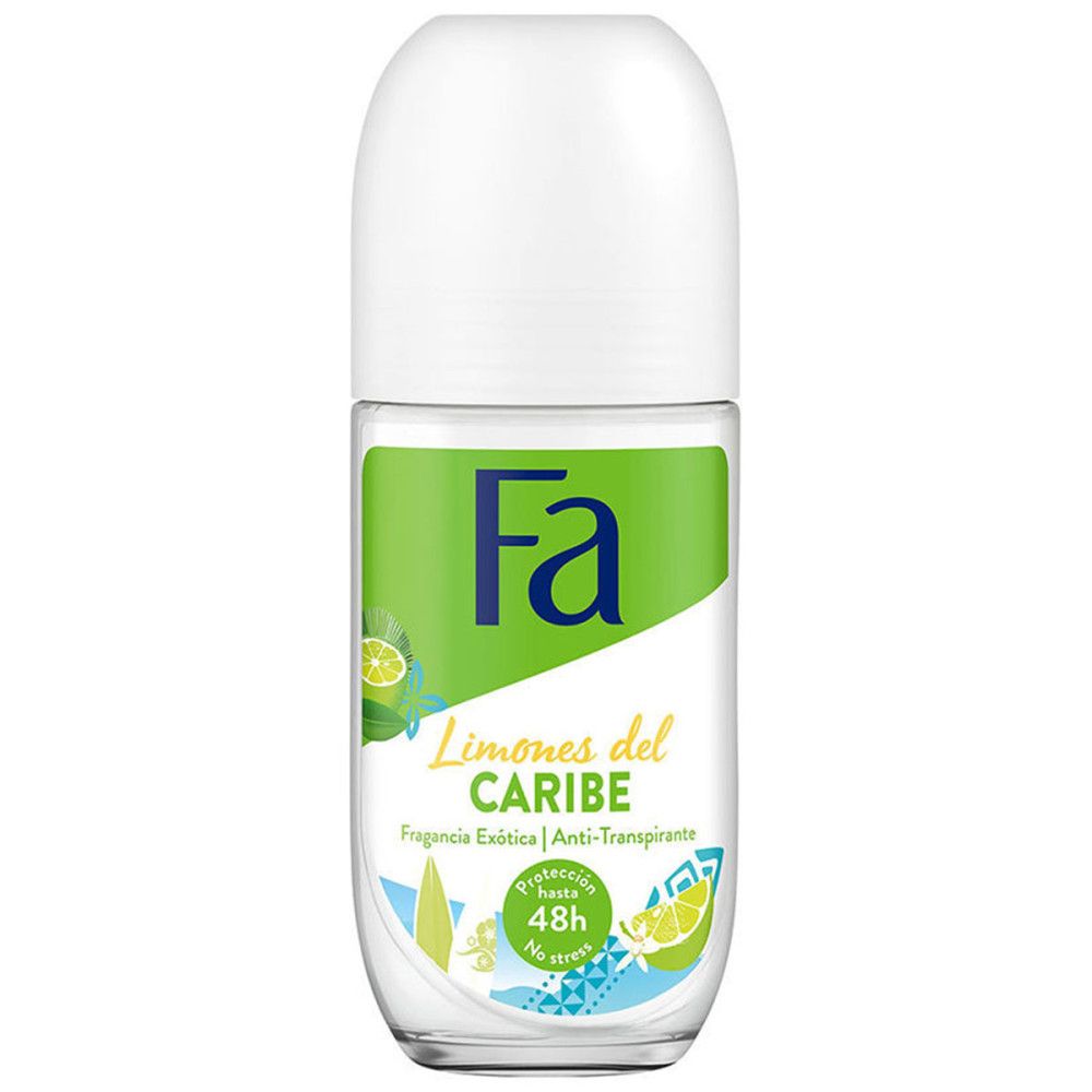 Deodorante roll-on Fa Limones del Caribe, protezione 48h, motivo limone.