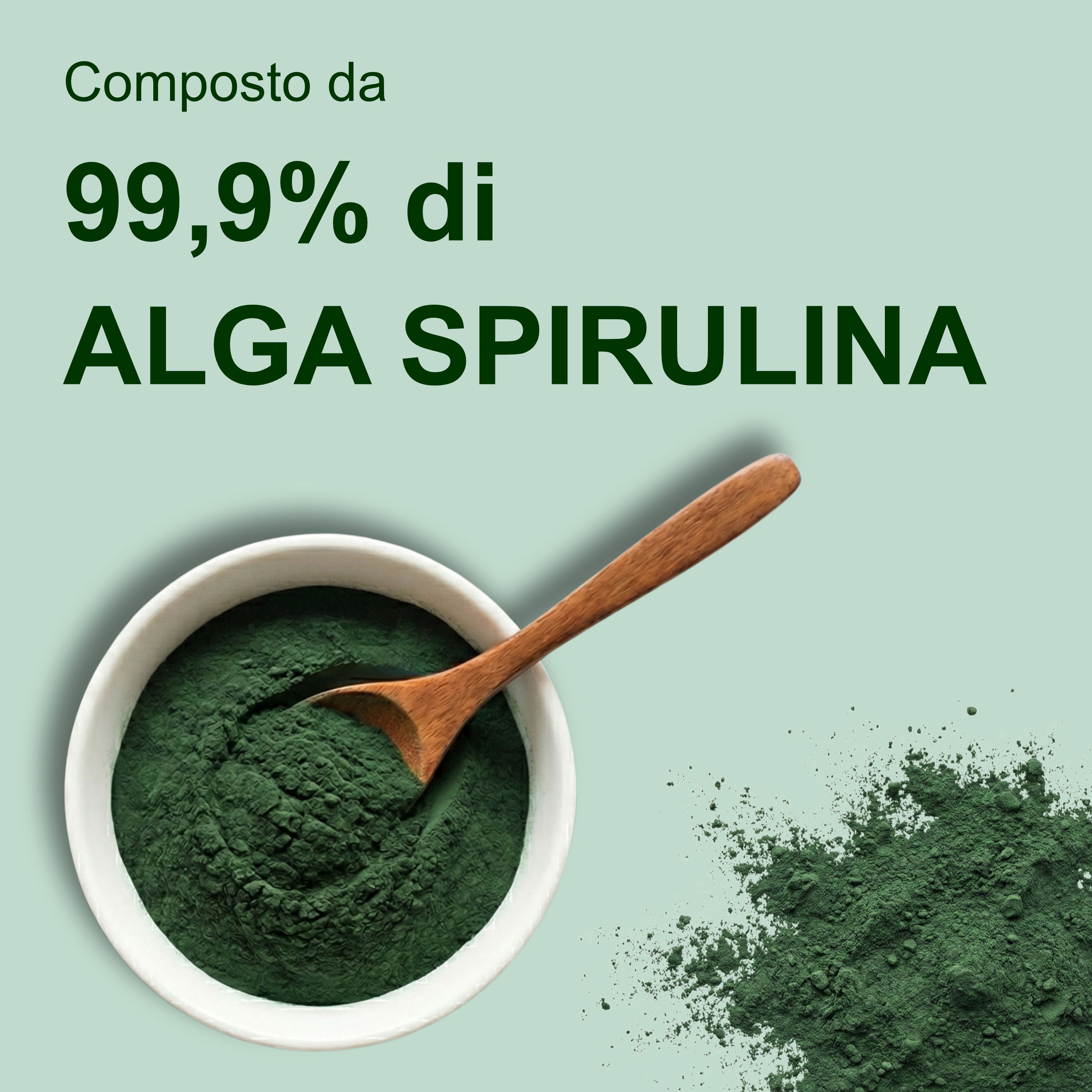 Ellecì Farma - Iposid Spirulina Pura 99,9% Supporto Vitalità e Stress Fisico Mentale 30 cpr