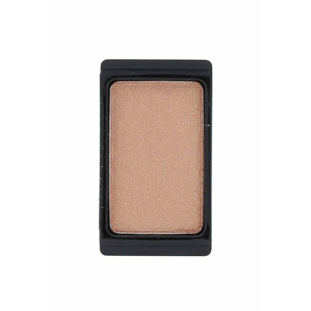 Ombretto beige. Forma rettangolare, cornice nera. Texture glitterata.