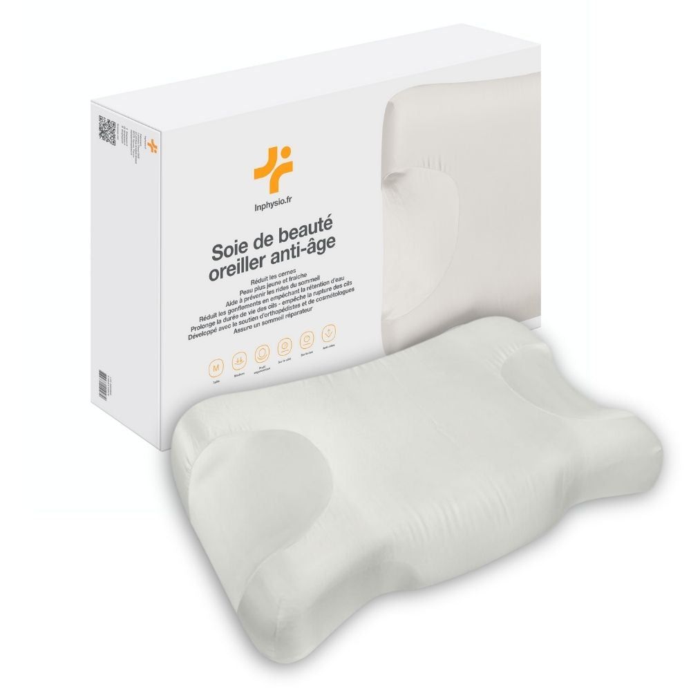 INPHYSIO Cuscino Anti-Età Anti-Rughe "Soie de Beauté" con Fodera in Seta